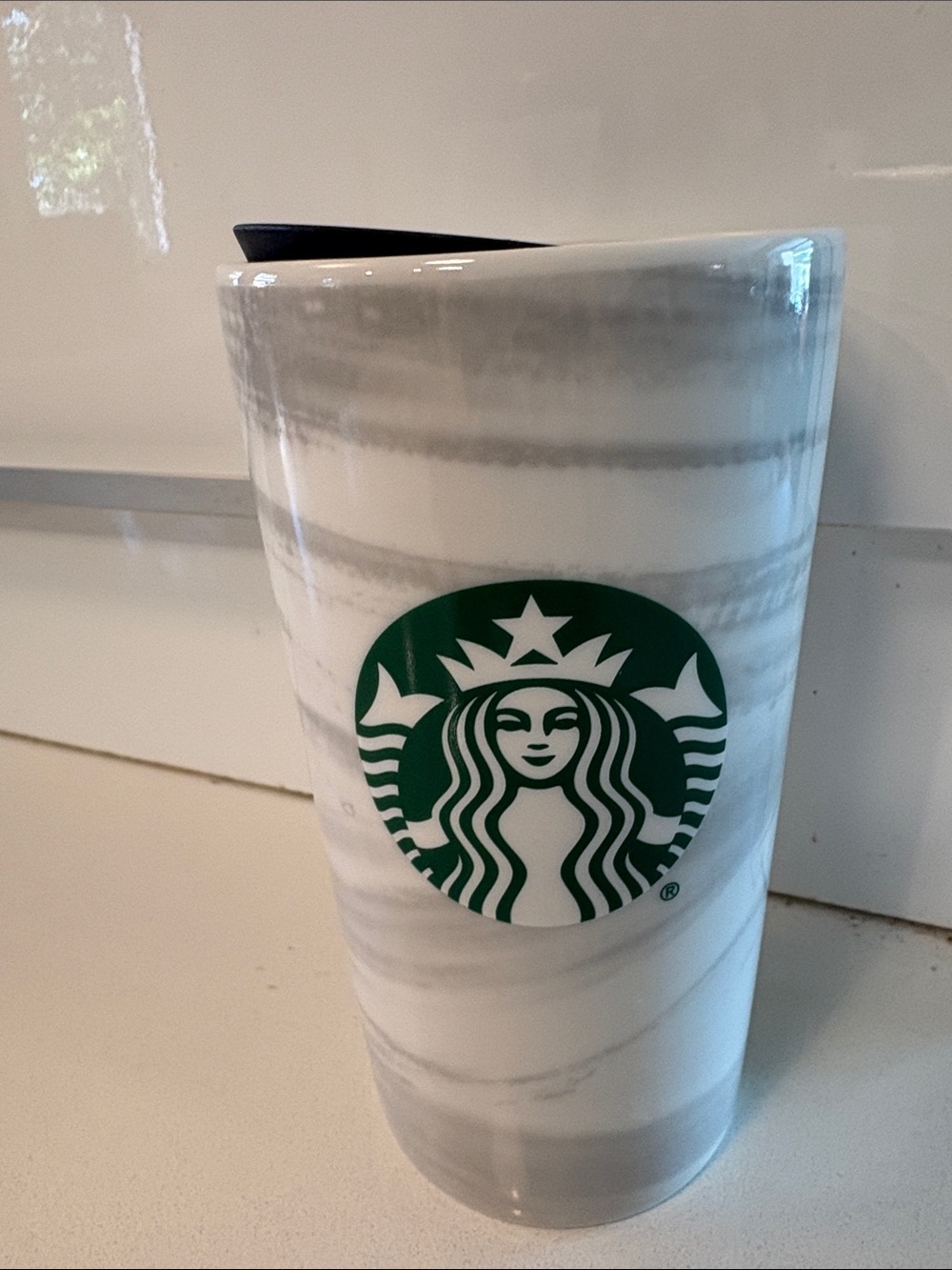 Collectible Starbucks 2020 Marble Swirl Ceramic Travel Mug 12oz
